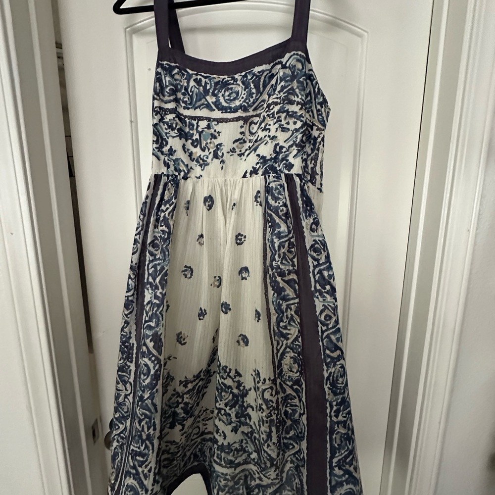 Maeve Blue and White Floral Dress